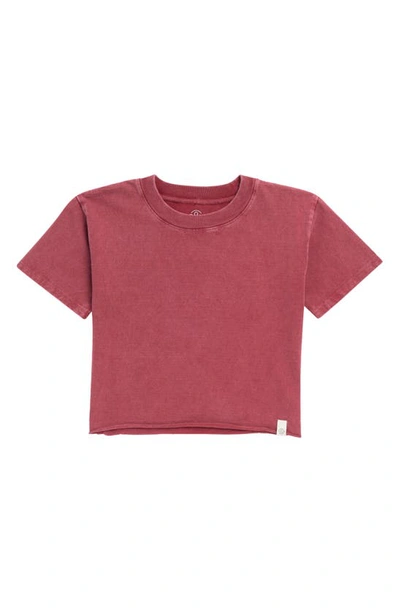 Treasure & Bond Kids' Crop T-shirt In Red Rio Wash