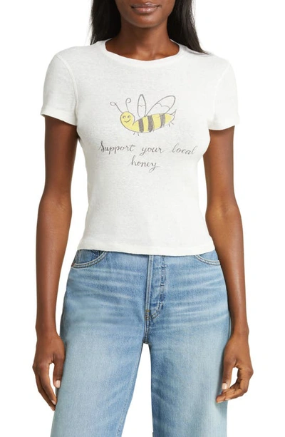 Re/done Off-white 'local Honey' T-shirt In Xs