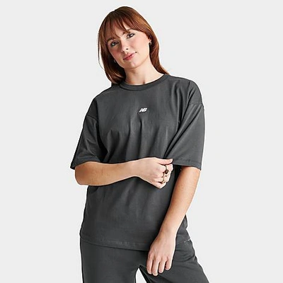 New Balance Women's Athletics Logo Oversized T-shirt In Blacktop