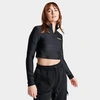 SUPPLY AND DEMAND SUPPLY AND DEMAND WOMEN'S FUTURE CROPPED LONG-SLEEVE QUARTER-ZIP TOP