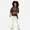 Nike Kids' Toddler Girls Home Swoosh Crewneck Sweatshirt And Leggings, 2 Piece Set In Brown