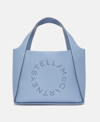 Stella Mccartney Logo Grainy Alter Mat Crossbody Bag In Sky Blue
