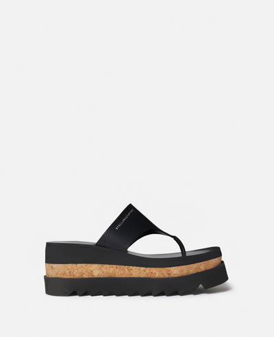 Stella Mccartney Sneak-elyse Platform Thong Sandals In Black