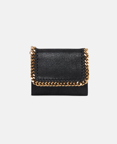 Stella Mccartney Falabella Small Flap Wallet In Black