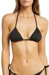 Vitamin A Gia Triangle Bikini Top In Black Eco Lux
