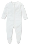 Mori Babies' Clever Zip Footie In White