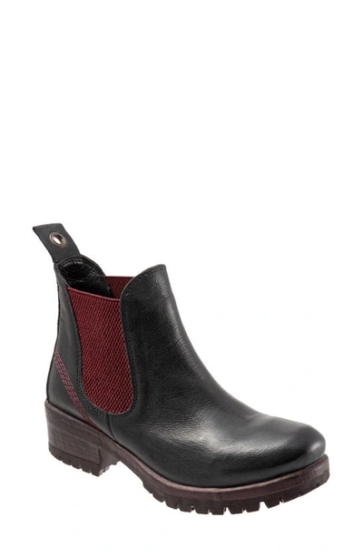 Bueno Florida Chelsea Bootie In Black/ Bordeaux Leather