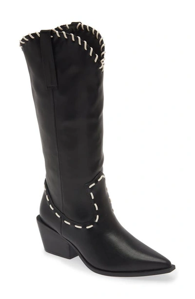 Billini Yanet Pointed Toe Western Boot In Black/ Ivory