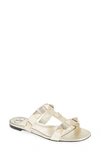 Valentino Roman Stud Slide Sandal In Platino