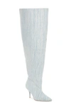 Azalea Wang Amby Pointed Toe Denim Boot In Denim