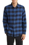 THEORY IRVING PLAID COTTON FLANNEL BUTTON-UP SHIRT