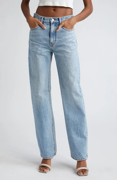 Alexander Wang Blue Ez Mid-rise Straight-leg Jeans In Vintage Faded Indigo