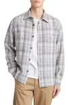 Nn07 Frode Plaid Wool-blend Overshirt In Grey Check