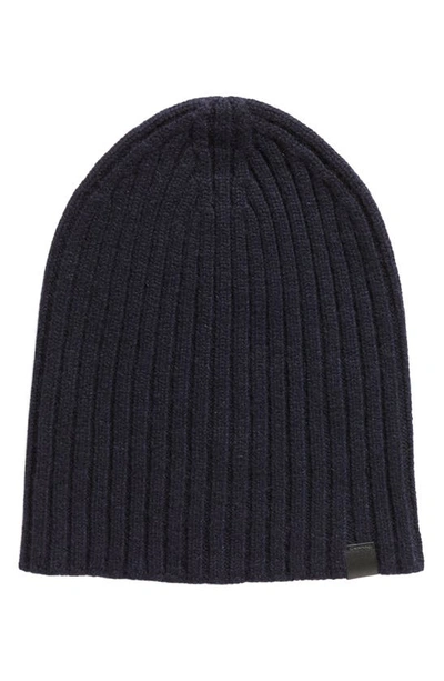 Tom Ford Rib Cashmere Beanie In Blue