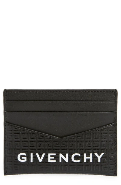 Givenchy 4g-motif Leather Card Case In Black