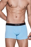 Tom Ford Cotton Stretch Jersey Boxer Briefs In Aqua