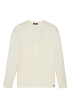 Tom Ford Silk Pajama Henley In White