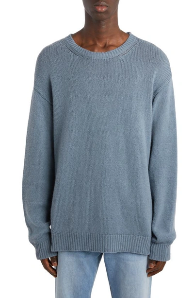 Valentino Cashmere Crewneck Jumper In Light Blue