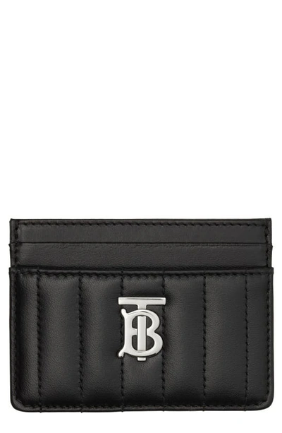 Burberry Lola Quilted Card Case In Black / Palladio