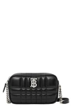Burberry Quilted Leather Mini Lola Camera Bag In Black/ Black