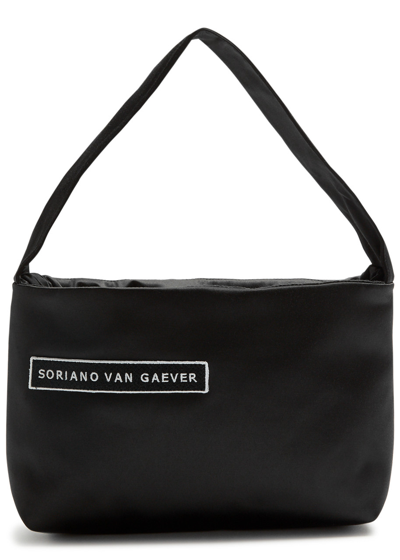 Soriano Van Gaever Sara Satin Top Handle Bag In Black