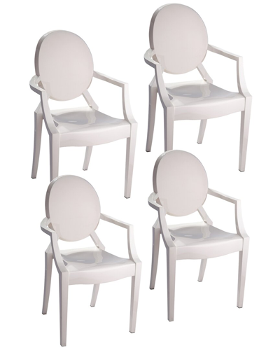 Pangea Home Bentley Arm Dining Chair White - Set Of 4