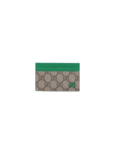 Gucci "gg" Card Holder In Green