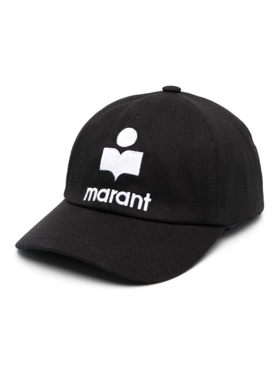 Isabel Marant Hat With Embroidered Logo In Black  