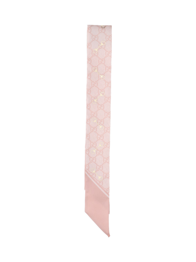 Gucci Slim Clamp Scarf In Pink