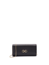Ferragamo `gancino Soft` Chain Wallet In Black  