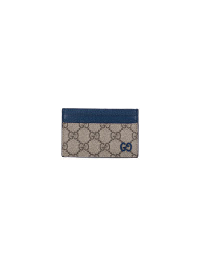 Gucci "gg" Card Holder In Blue