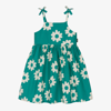 ROCK YOUR BABY GIRLS GREEN FLORAL COTTON DRESS