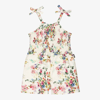 ROCK YOUR BABY GIRLS IVORY FLORAL COTTON PLAYSUIT