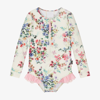 ROCK YOUR BABY GIRLS IVORY FLORAL SWIMSUIT (UPF50+)