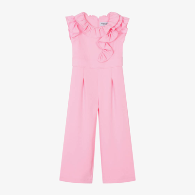 Mama Luma Kids' Girls Pink Ruffle Jumpsuit