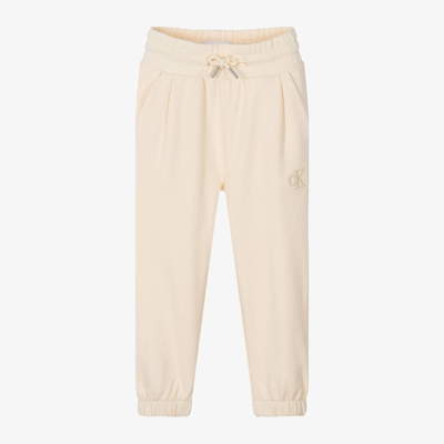 Calvin Klein Babies' Girls Ivory Embroidered Joggers