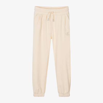 Calvin Klein Teen Girls Ivory Embroidered Joggers