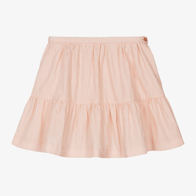 Emporio Armani Kids' Girls Pink Cotton Jacquard Skirt