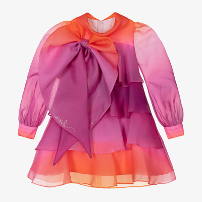 Junona Kids' Girls Pink Ombré Organza Dress