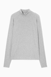 Cos Relaxed Long-sleeved Roll-neck Top In Grey