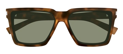 Saint Laurent Sl 610 003 Square Sunglasses In Green