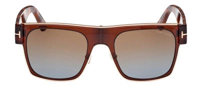 Tom Ford Edwin W Ft1073 48f Flattop Sunglasses In Brown