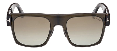 Tom Ford Edwin 51g Flattop Sunglasses In Green