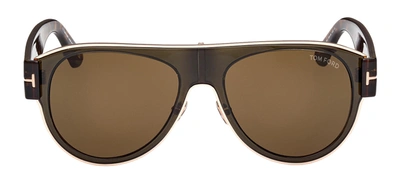 Tom Ford Lyle-02 W Ft1074 51j Aviator Sunglasses In Brown