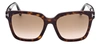 Tom Ford Beatrix Ft0613 52h Geometric Polarized Sunglasses In Brown
