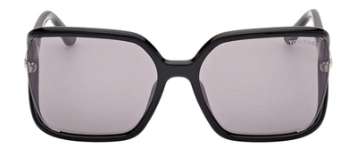 TOM FORD SOLANGE-02 W FT1089 01C OVERSIZED SQUARE SUNGLASSES