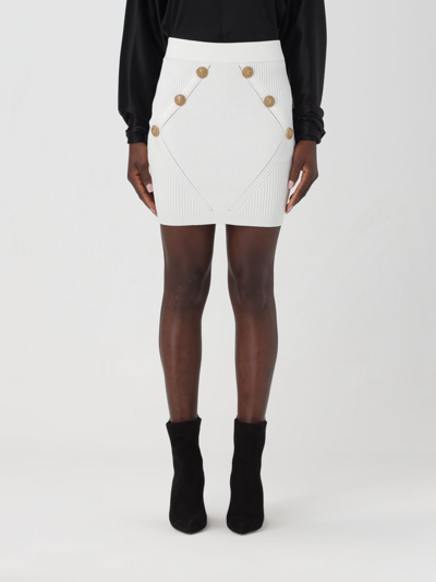 Balmain Skirt In Viscose Blend In White