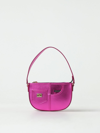 Dolce & Gabbana Logo-plaque Patent-leather Shoulder Bag In Fuchsia