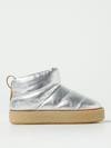 Isabel Marant "eskee" Flat Sole Metallic Finish Boots In Silver