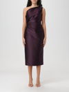 Solace London Kira One-shoulder Maxi Dress In Plum